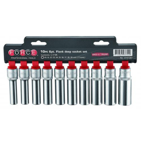 1/2 Набор головок 6-гр. глубоких 10 пр. (10-19 мм) (FORCE 41018D)