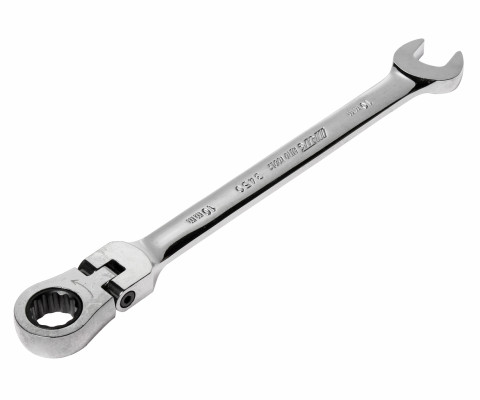 Ключ рожково-накидной шарнирный с трещоткой 10мм