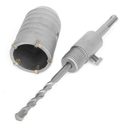 Комплект: сверло корончатое по бетону 46мм+Переходник SDS Plus 100мм INTERTOOL SD-7046