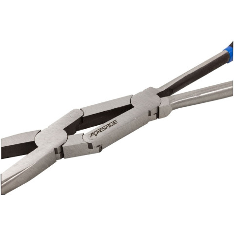 Щипцы с двойным шарнирным механизмом и закругленными губками 45гр. CR-V 13"-325мм (захват 13мм) Forsage F-5047PX4