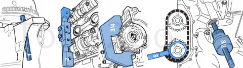 Набор фиксаторов для обслуживания двигателей BMW(М42,43,50,51,52,60)9 предметов, в кейсе ROCKFORCE RF-908G15