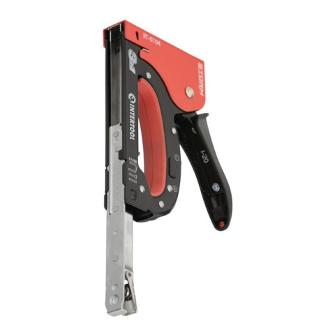 Степлер строительный 3 в 1, под скобу 11.3*0.7*6-14 мм, гвоздь 14мм, шпилька 14мм. INTERTOOL RT-0104