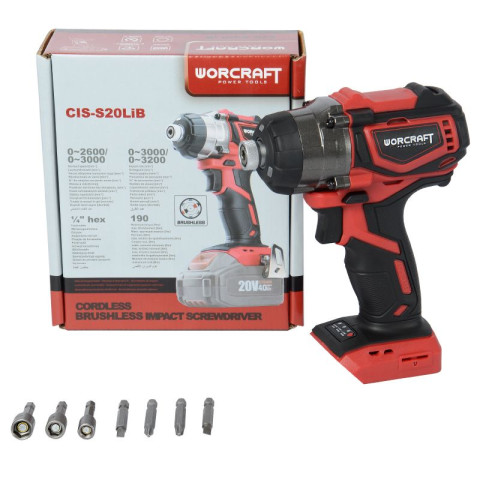 Аккумуляторный бесщеточный гайковерт ударный WORCRAFT CIS-S20LiB