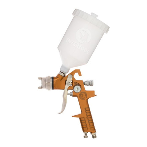 Краскопульт пневматический HVLP, верхний пластиковый бачок INTERTOOL PT-0110