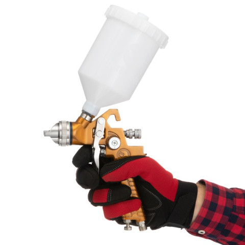 Краскопульт пневматический HVLP, верхний пластиковый бачок INTERTOOL PT-0110