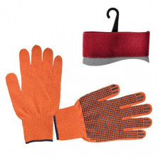 Перчатка х/б трикотаж с точечным покрытием PVC на ладони (оранжевая) (ящик 240пар) INTERTOOL SP-0131W