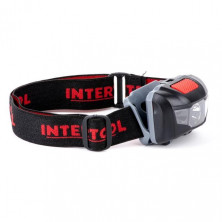 Фонарь налобный светодиодный, пылевлагозащищенный корпус, четыре режима работы, 1 Вт + 2 LED, батарейки 3 ААА. INTERTOOL LB-0302