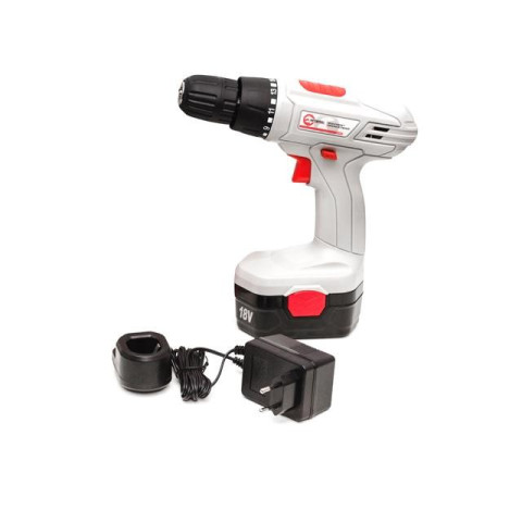 Дрель-шуруповерт аккумуляторная NiCd 18В, 1 аккумулятор, 1.2Ач, 0-10мм, 16Нм INTERTOOL DT-0312