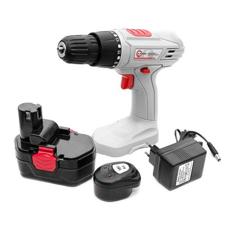 Дрель-шуруповерт аккумуляторная NiCd 18В, 1 аккумулятор, 1.2Ач, 0-10мм, 16Нм INTERTOOL DT-0312