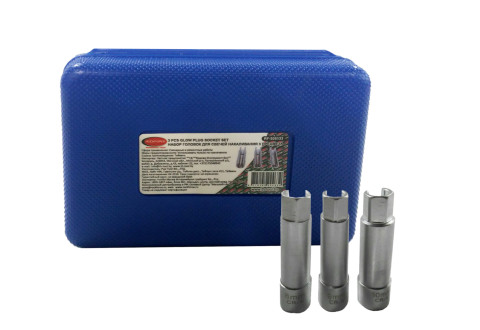 Набор головок удлиненных для свечей накаливания под ключ 10мм (8, 9, 10мм) 3 предмета, в кейсе ROCKFORCE RF-305133