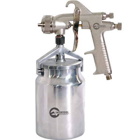Краскораспылитель, 1.8 мм, с нижним металлическим бачком 1000 мл. INTERTOOL PT-0222