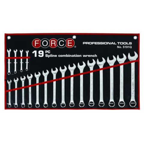 Набор ключей рожково-накидных Spline на полотне 19 пр. (М6-М24) (код 5191Q)