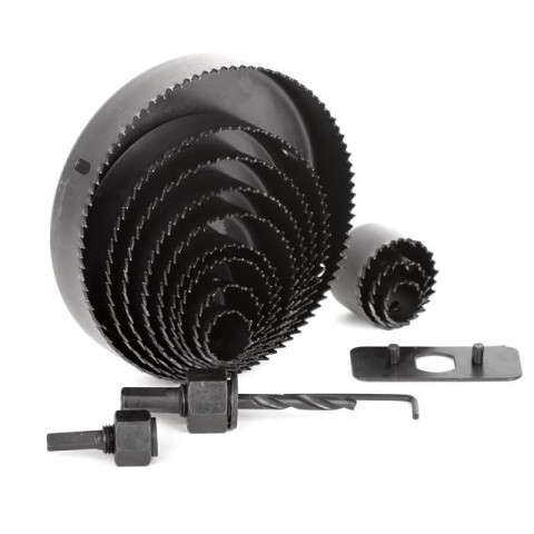 Набор коронок по дереву (16,22,29,32,38,44,54,64,76,89,102,127мм) INTERTOOL BT-0026