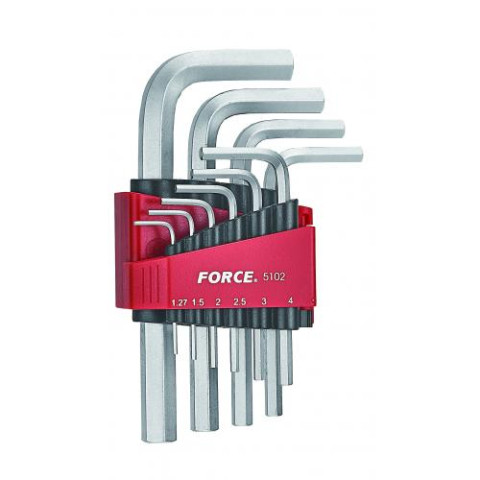 Набор ключей 6-гр. (HEX) Г-обр. 10 пр. (1.27-10 мм) (FORCE 5102)