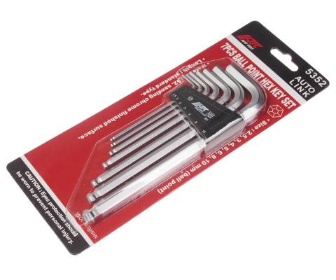 Набор угловых ключей HEX с шаром 2,5-10мм 7ед.