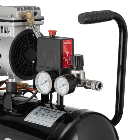 Компрессор Минск-24 БМ, 24л, 1.1 кВт, 220 В, 8 атм, 145 л/мин, малошумный, безмасляный, 2 цилиндра INTERTOOL PT-0019