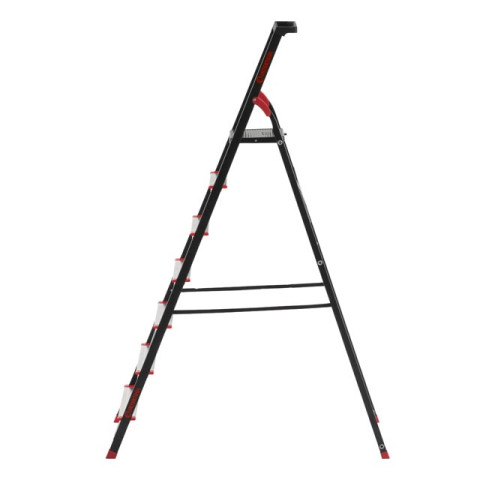 Стремянка 7 ступеней, лоток для инвентаря, стальной профиль, высота верхней ступени 1500 мм, 504*1283*2003мм, 150кг INTERTOOL LT-0057