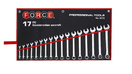 Набор ключей рожково-накидных на полотне 17 пр. (6-22 мм) (код 5175)