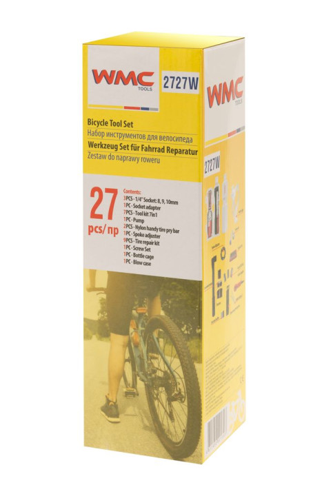 Набор инструментов для обслуживания велосипеда 27пр.+держатель фляги,в тубе(белый)