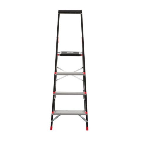 Стремянка 4 ступени, лоток для инвентаря, стальной профиль, высота верхней ступени 850мм, 433х821х1350мм, 150кг INTERTOOL LT-0054