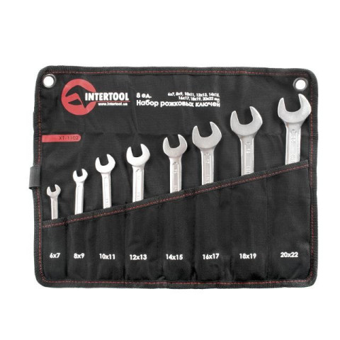 Набор рожковых ключей 8шт INTERTOOL XT-1102
