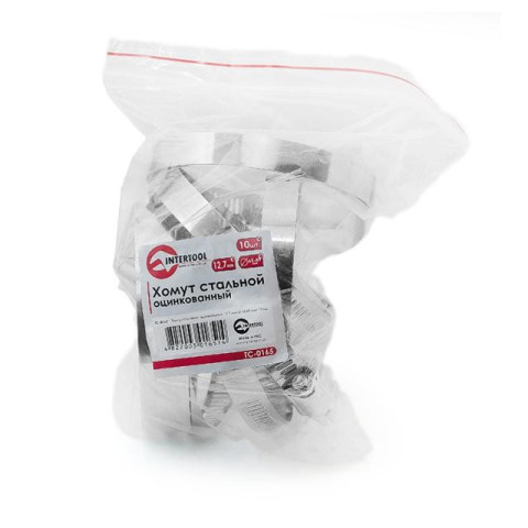 Хомут стальной оцинкованный 12,7 мм D 65-89 мм INTERTOOL TC-0165