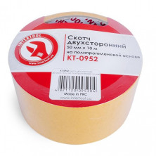 Скотч двухсторонний 50 мм*10 м на полипропиленовой основе INTERTOOL KT-0952