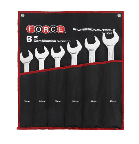 Набор ключей рожково-накидных на полотне 6 пр. (32-46 мм) (код 50651)