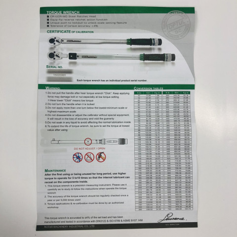Динамометрический ключ 1/2" TOPTUL 535mm 40-210Nm ANAF1621