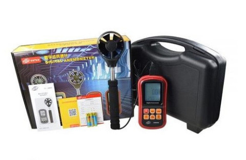 Анемометр (измеритель потока воздуха) 0,3-45м/с, 0-45°C BENETECH GM8909