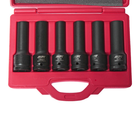 Набор головок ударных TORX E18, E20, E22, E24, 17мм, 19мм  3/4" 6ед.