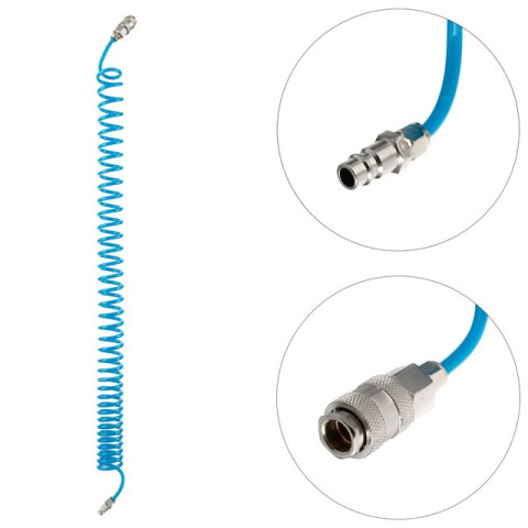 Набор для продува кабины грузовых авто: пистолет, шланг полиуретановый 5м 6x4мм, тройник на 6мм; на быстроразъемных соединениях INTERTOOL PT-1506