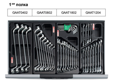 Тележка с набором инструментов для СТО TOPTUL (Pro-Line) 7 секций 229 ед. GCAJ0014