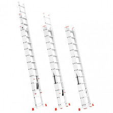 Лестница алюминиевая 3-х секционная универсальная раскладная INTERTOOL LT-0312