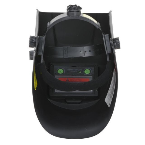 Маска сварщика "Хамелеон" плав. регулировка, класс светофильтра 1/1/1/2, 2 сенсора, DIN5-13, 1/25000с, см. окно 93х43 мм, РР INTERTOOL SP-0063