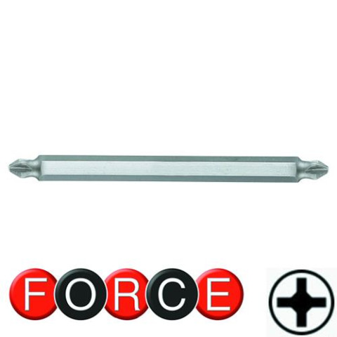 1/4 Бита крестовая двухсторонняя РH.3xPH.4, L=165 мм (FORCE 121D34)