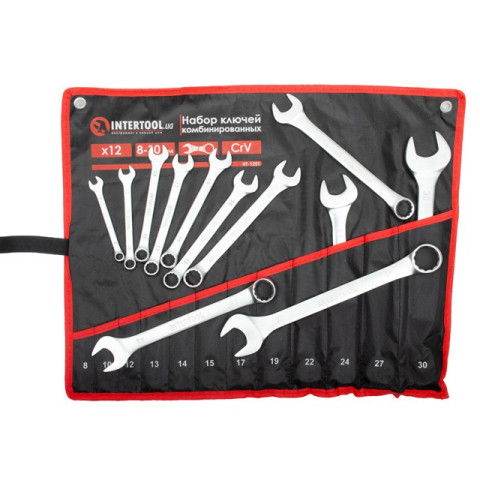 Набор ключей комбинированных 12ед., 8-30мм Cr-V INTERTOOL HT-1251