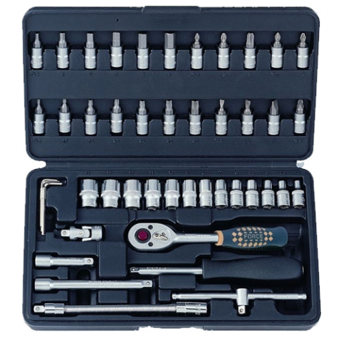 1/4" Набор инструмента 6-гранный 46 пр. (4-14 мм) (код 2462)