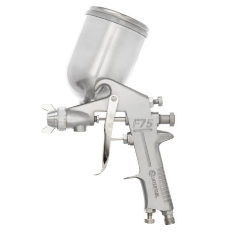 Краскопульт пневматический HP, форсунка 1.5мм, верхний металлический бачок 400мл., 5бар INTERTOOL PT-0202