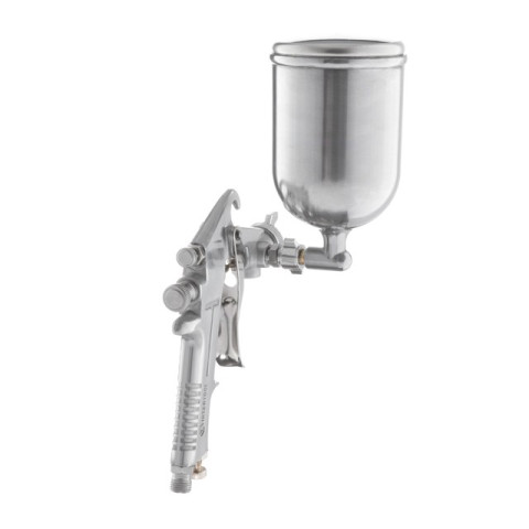 Краскопульт пневматический HP, форсунка 1.5мм, верхний металлический бачок 400мл., 5бар INTERTOOL PT-0202