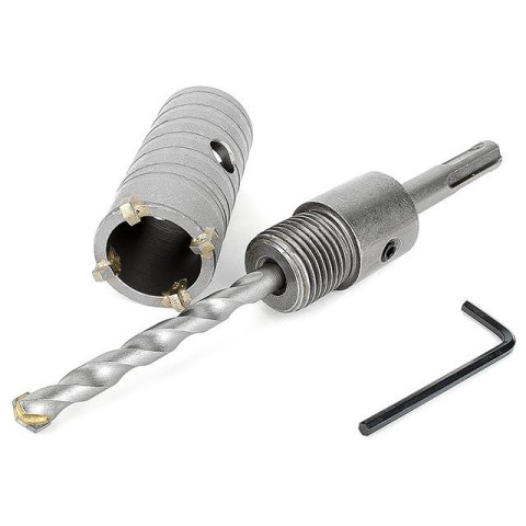 Комплект: сверло корончатое по бетону 32мм+Переходник SDS Plus 100мм INTERTOOL SD-7032