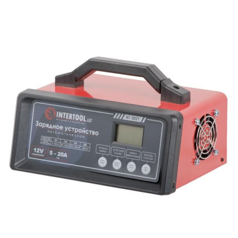 Зарядное устройство 12В, 5/10/15/20А, 230В, режим реанимации, десульфатации аккумулятора INTERTOOL AT-3021