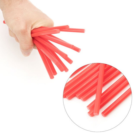 Комплект красных клеевых стержней 7.4мм*200мм, 12шт. INTERTOOL RT-1044