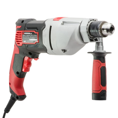 Дрель ударная 1200Вт, 2 скорости: 0-1200/0--2800об/мин,1.5-13мм, метал. корпус редуктора INTERTOOL WT-0122