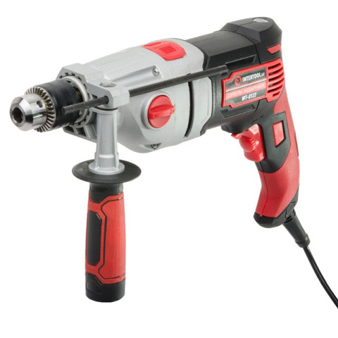Дрель ударная 1200Вт, 2 скорости: 0-1200/0--2800об/мин,1.5-13мм, метал. корпус редуктора INTERTOOL WT-0122