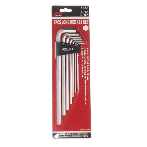 Набор угловых ключей HEX 2,5-10мм удлиненных 7ед.