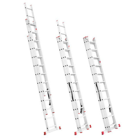 Лестница алюминиевая 3-х секционная универсальная раскладная INTERTOOL LT-0311