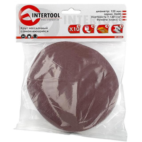 Круг наждачный самоклеющийся INTERTOOL BT-0560