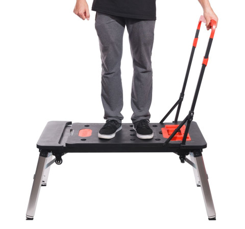 Верстак многофунциональный, 7 в 1(верстак-max нагр.150кг,тележка-150кг,леса-250кг,рабоч. платформа-108х45см,столярный козел,лежак,тележка-платформа)