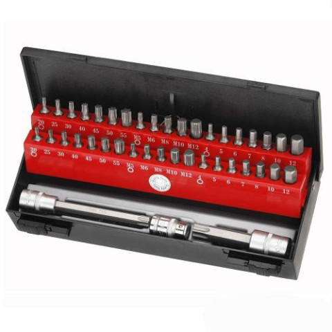 3/8 и 1/2 Набор бит 6-гр., Torx, Spline 44 пр. (головка-бита T55, T70) (FORCE 4442C)